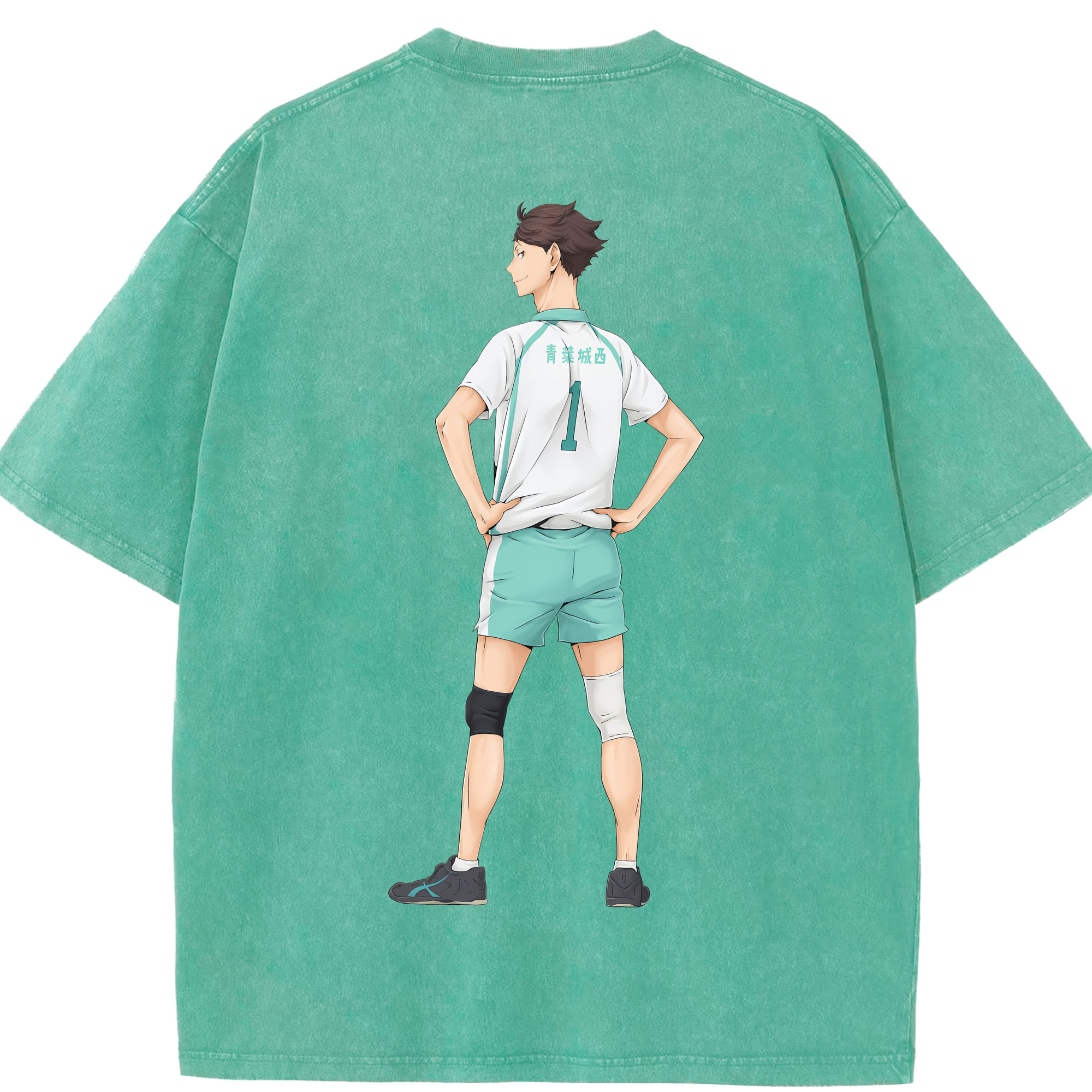（画像用） ハイキュー!! Haikyu!! 綿100% ヴィンテージ風 半袖Tシャツ（背面プリント）